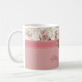 Shabby Chic-individueller Name u. Monogramm mit Kaffeetasse