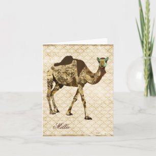 Shabby Chic Kamel personalisierte Notizkarte