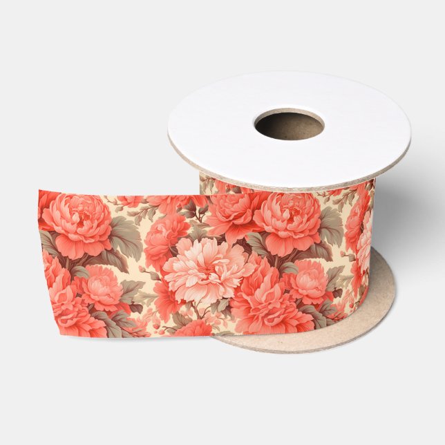 Shabby Chic-Korallen-Blume Satinband (Spule)