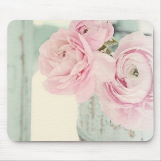 Shabby Chic-Krug rosa Blumen Mousepad