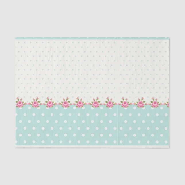 Shabby Chic, Land, Koralle, Grün, niedlich, rosa, Seidenpapier (Vorderseite)