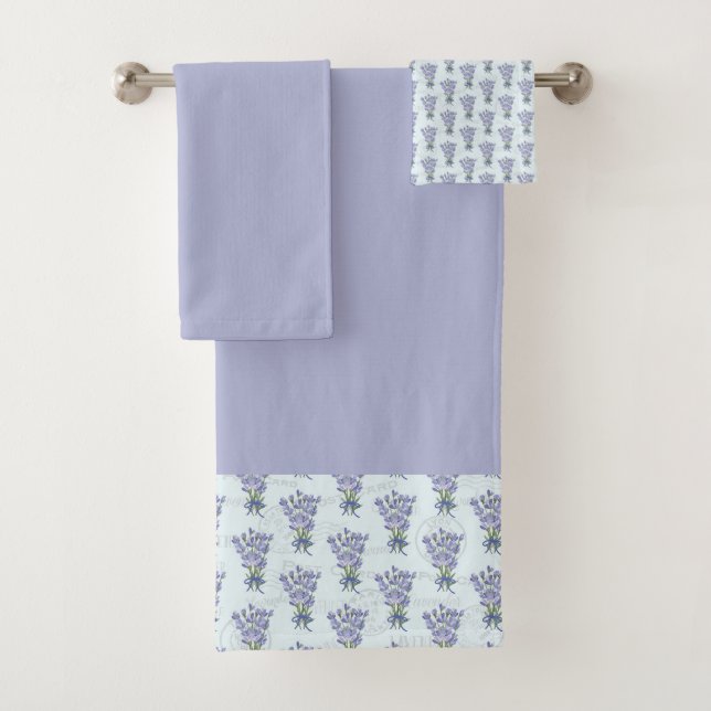 Shabby Chic Lavendel Country Charm Floral Badhandtuch Set (Insitu)