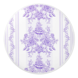Shabby Chic, Lavendel, Handtuch, Blumenmuster, Vik Keramikknauf