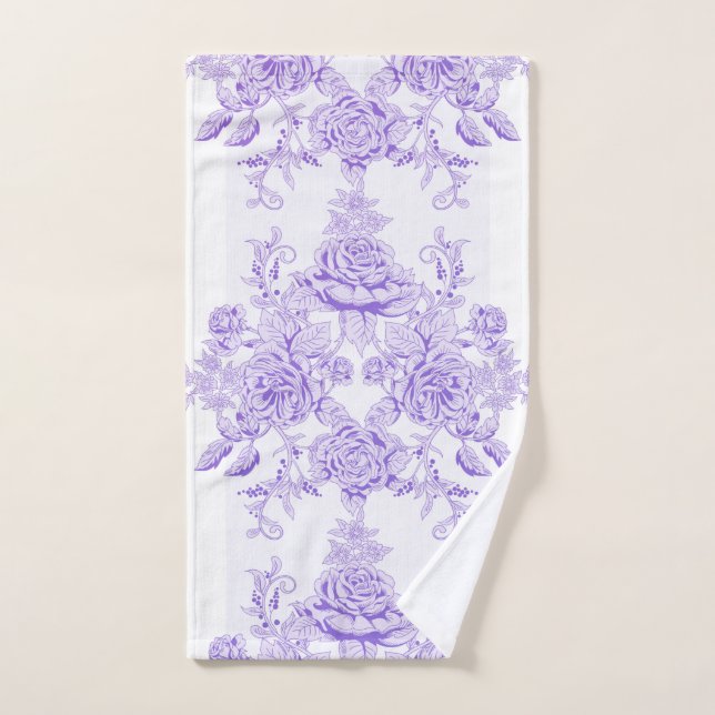 Shabby chic,lavender,toile,pattern,floral,Victoria Handtuch (Handtuch)