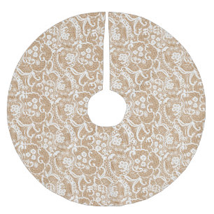 Shabby Chic-Leinwand u. Spitze-Baum-Rock Polyester Weihnachtsbaumdecke