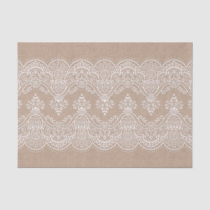Shabby Chic-Leinwand und Spitze-Seidenpapier Seidenpapier