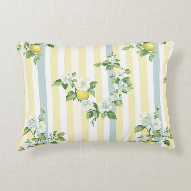 Shabby Chic Lemon Floral Series Design #11 Dekokissen (Vorderseite)