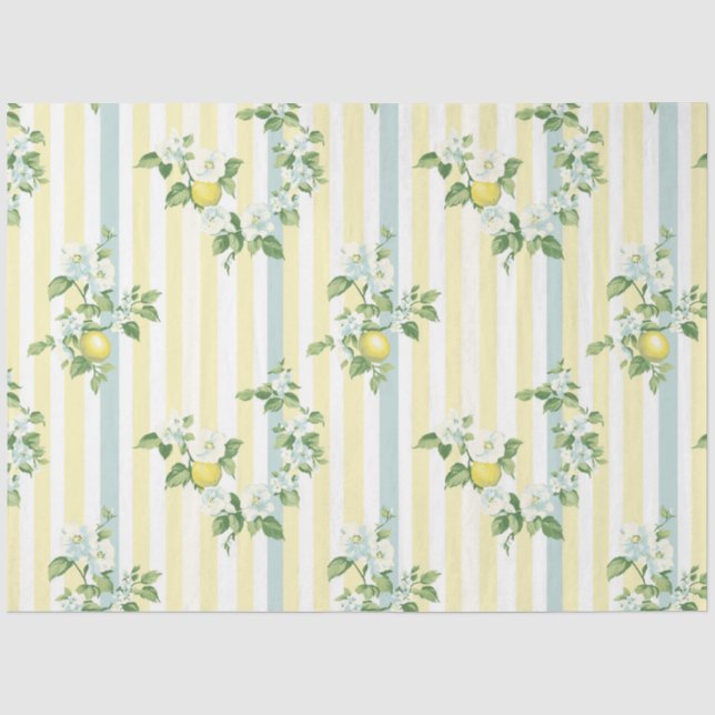 Shabby Chic Lemon Floral Series Design #11 Seidenpapier (Vorderseite)