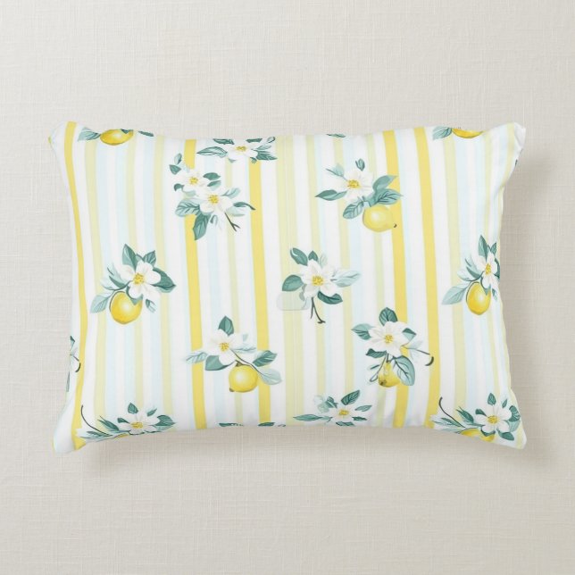 Shabby Chic Lemon Floral Series Design #12 Dekokissen (Vorderseite)