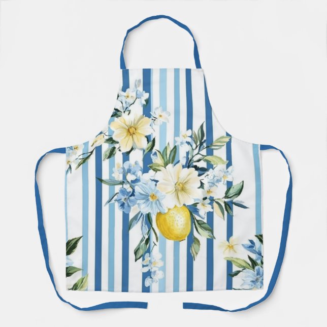 Shabby Chic Lemon Floral Series Design #1 Schürze (Vorderseite)