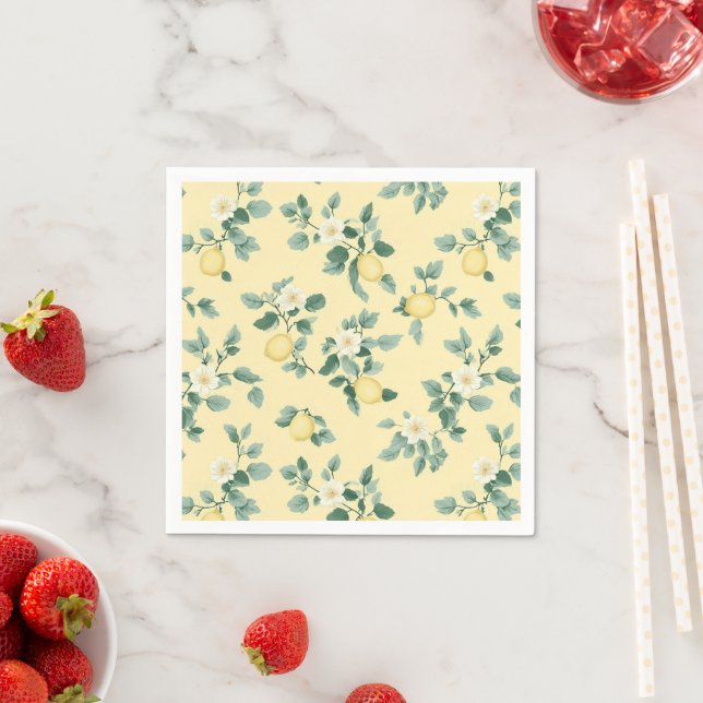 Shabby Chic Lemon Floral Series Design #2 Serviette (Beispiel)