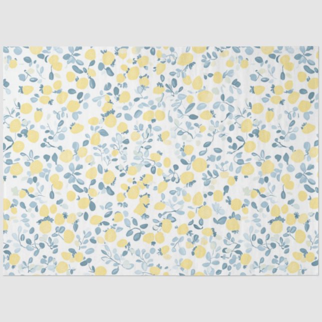 Shabby Chic Lemon Floral Series Design #4 Seidenpapier (Vorderseite)