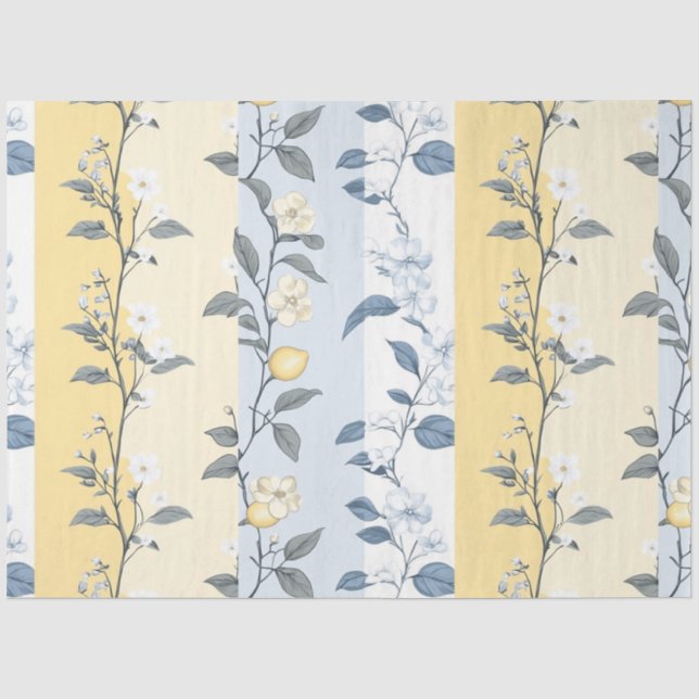 Shabby Chic Lemon Floral Series Design #9 Seidenpapier (Vorderseite)