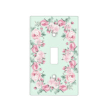 Shabby Chic-Lichtschalter-Abdeckung Rosa Minze