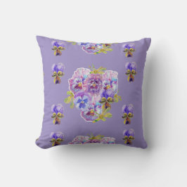 Shabby Chic Lila Pansy Floral Blume Kissen