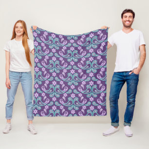 Shabby Chic Lila und Blau Paisley-Muster Fleecedecke