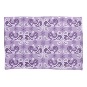 Shabby Chic Lila und weiß Paisley Muster Kissenbezug