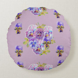 Shabby Chic Lilac Floral Blume Rundkissen Rundes Kissen