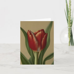 Shabby Chic Lovely Red Tulip Karte