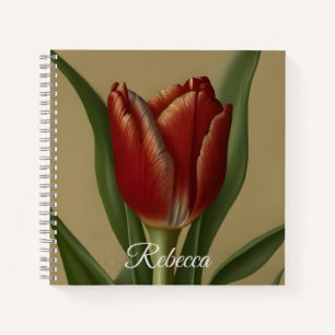 Shabby Chic Lovely Red Tulip Notizbuch