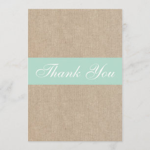 Shabby Chic Minze Jute Danke Karte