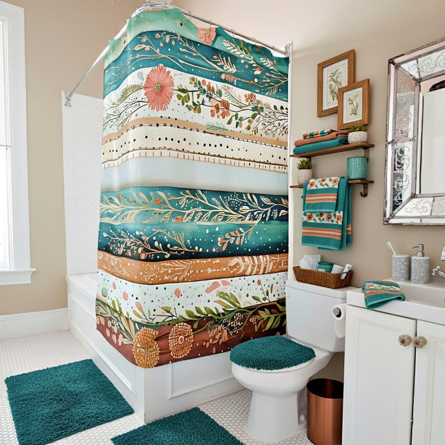 Shabby Chic-Mischmuster Duschvorhang (Von Creator hochgeladen)