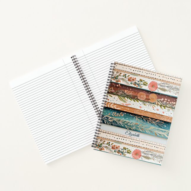 Shabby Chic-Mischmuster personalisiert Notizbuch (Innenseite)