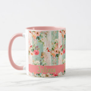 Shabby Chic mit Muschel Namens Tasse