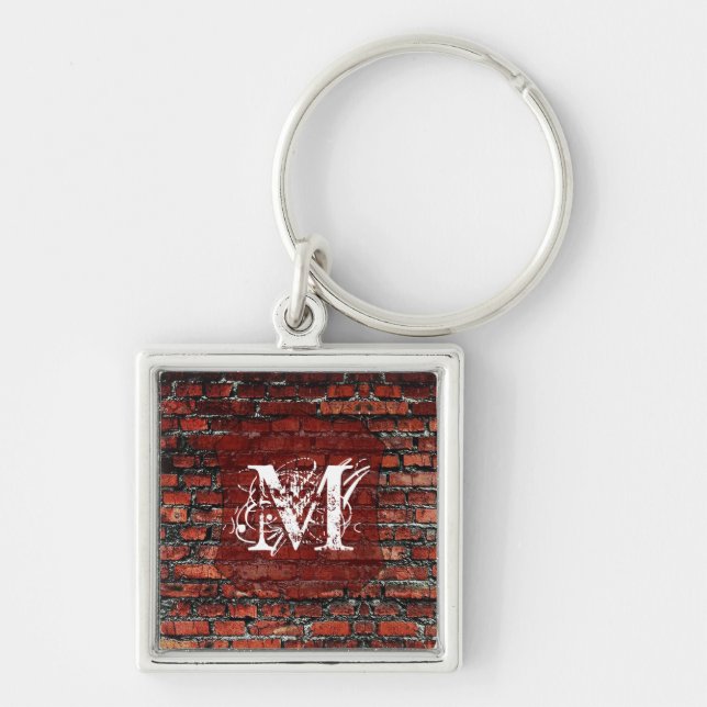 Shabby Chic-Monogramm-Schlüsselkette Schlüsselanhänger (Vorne)