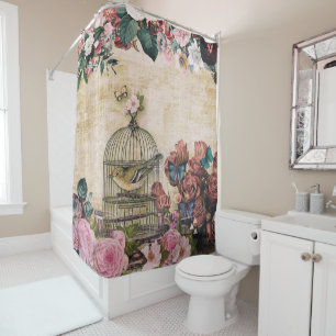 Shabby Chic, Muster, viktorianisch, Vintage Collag Duschvorhang