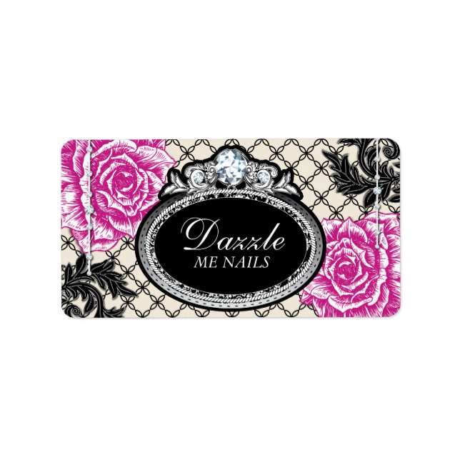 Shabby Chic Nail Salon Labels Adressaufkleber (Vorne)