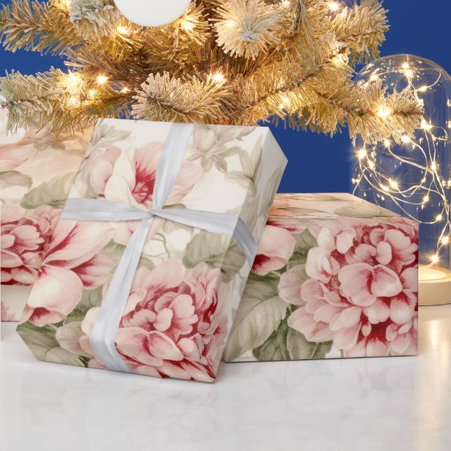 Shabby Chic Not Weihnachten Blumenstrauß Tartan Geschenkpapier (Feiertage)