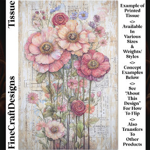 Shabby Chic Pastel Floral Collage CS5 Decoupage Seidenpapier