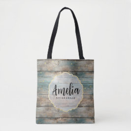 Shabby Chic Pastel Wood Bridesmaid Name Tasche