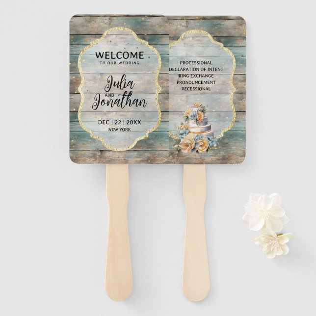 Shabby Chic Pastel Wood Fächer (Vorne und Hinten)