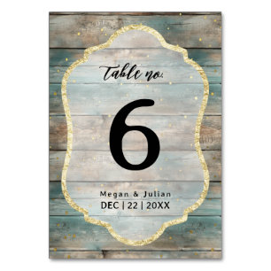 Shabby Chic Pastel Wood Tischnummer