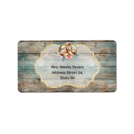 Shabby Chic Pastel Wood Wedding Address Adressaufkleber