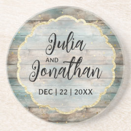 Shabby Chic Pastel Wood Wedding Getränkeuntersetzer