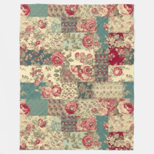 Shabby Chic Patchwork Fleecedecke