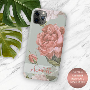 Shabby Chic Peach Blush Pink Roses Blumenmuster Case-Mate iPhone Hülle