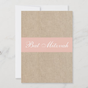 Shabby Chic Peach Burlap Bat Mitzvah Einladung