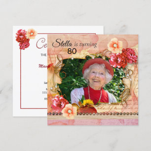 Shabby Chic Photo Invitation à la fête d'anniversa