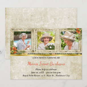 Shabby Chic Photo Invitation à la fête d'anniversa
