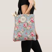 Shabby Chic Pink Floral Monogramm