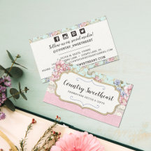 Shabby Chic Pink Floral Vintage Boutique Soziales