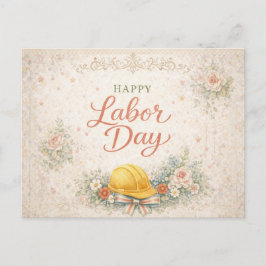 Shabby Chic Pink Happy Labor Day Feiertagspostkarte