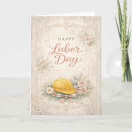 Shabby Chic Pink Happy Labor Day Karte
