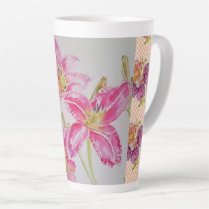 Shabby Chic pink Lily Floral Blume Gingham Rose Milchtasse