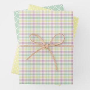 Shabby Chic Pink Minze Grüne Streifen Muster Geschenkpapier Set