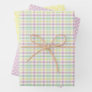 Shabby Chic Pink Minze Grüne Streifen Muster Geschenkpapier Set